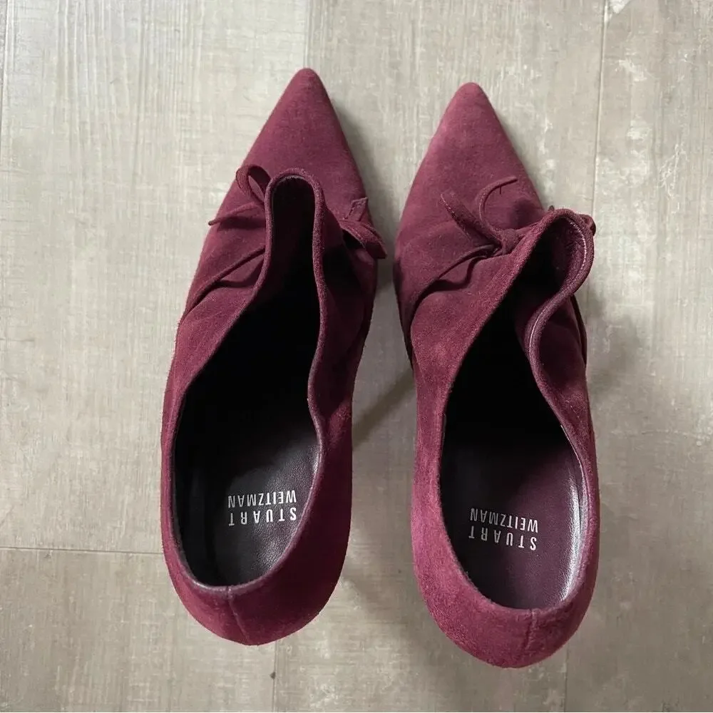 Stuart Weitzman Aokhi Pointy Suede Bootie Heel Women’s Size 8.5